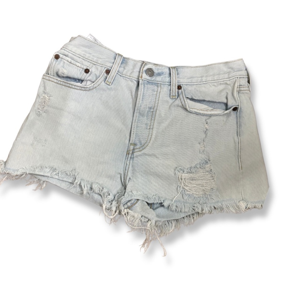 Levi's Light Blue Distressed Denim Cutoff Shorts